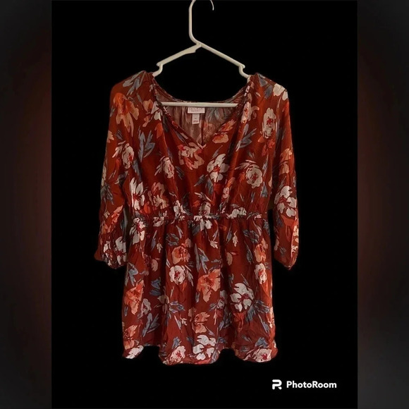 Isabel Maternity floral 3/4th sleeve blouse size medium - Picture 1 of 4